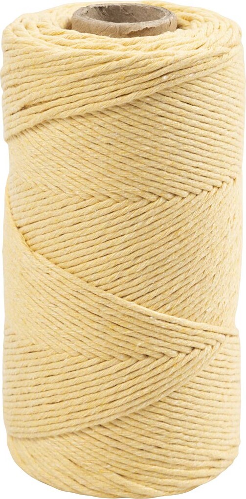 Macramé Snor - Ø 2 MM - L 198 M - Lys Gul - 330 G