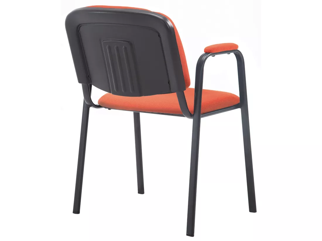 Chaise de conférence - Tissu & Métal noir mat - Rouge - Ken Pro