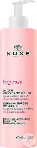Nuxe Very Rose Lait Corps Hydratant Apaisant 24h Flacon Pompe 400ml
