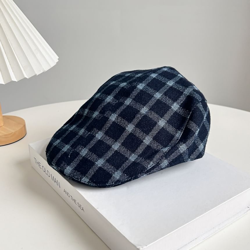 Dreamaway - Geruite denim krantenjongenspet