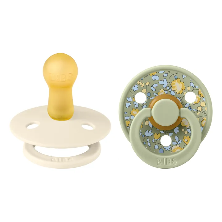 Bibs Tétines en caoutchouc naturel Bibs x Liberty - Set de 2 | Sauge