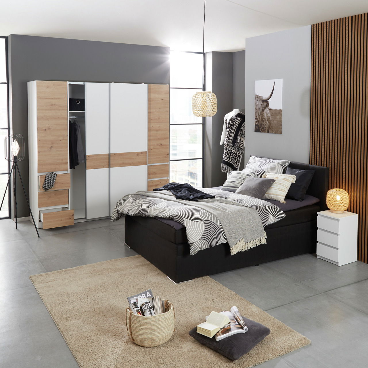 Z2 Dreh-/Schwebetürenschrank 4trg FABIO