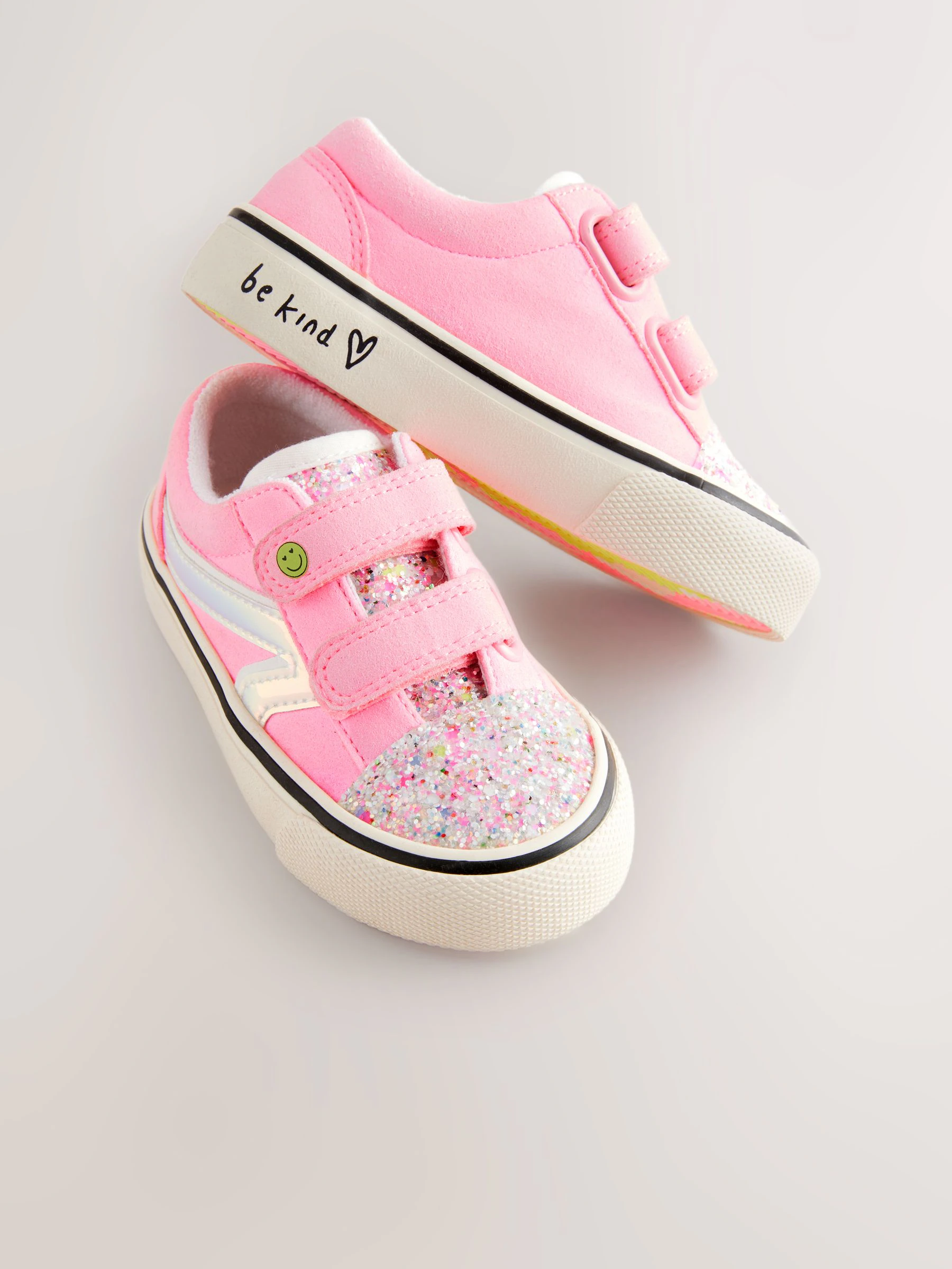 Roze - Sneakers met klittenbandsluiting