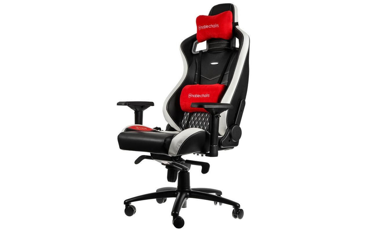 Gaming-Stuhl EPIC Echtleder Schwarz/Weiss<br>Besonders bequemer Computersessel, Mercedes-AMG Petronas Motorsport Edition