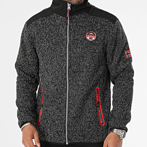 Veste Zippée Noir Chiné