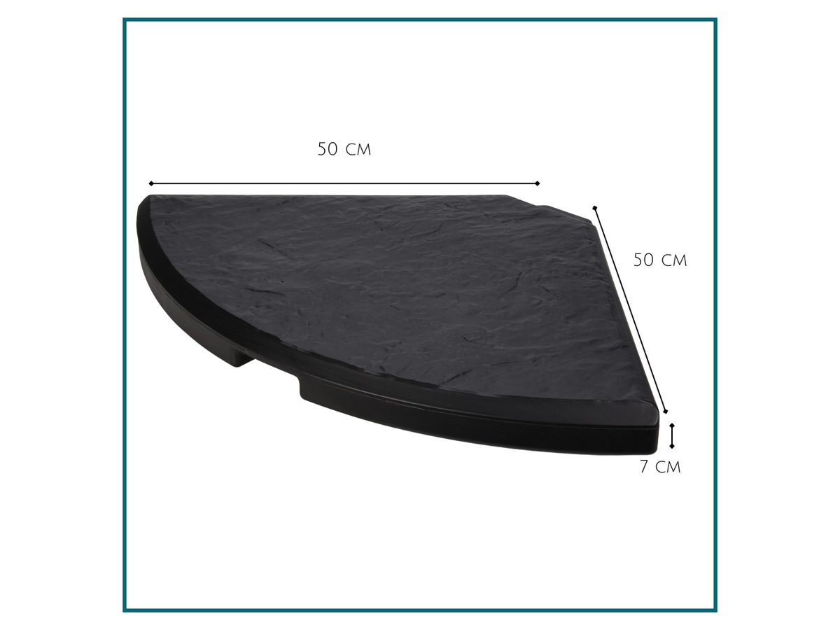 HIXA Set van 4 betonnen parasoltegels - Black