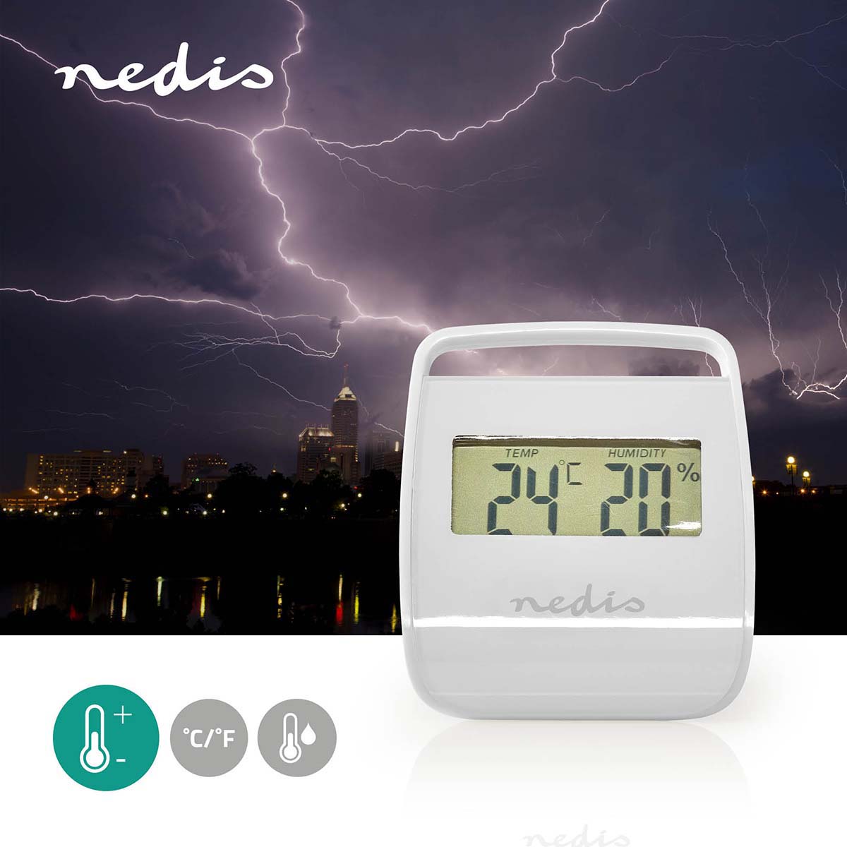 Nedis west100wt digitale thermometer - wit