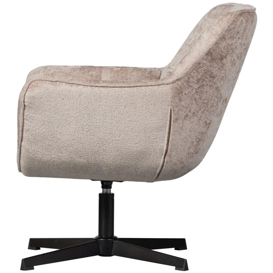 WOOOD Wibo Draaifauteuil - Chenille - Taupe - 94x71x83