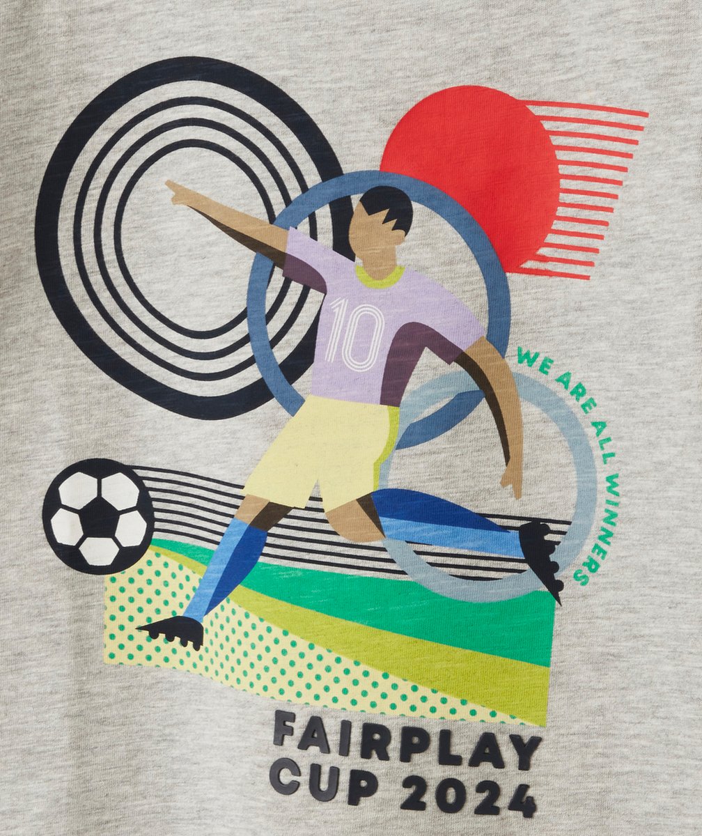 t-shirt manches courtes garçon en coton bio gris thème foot
