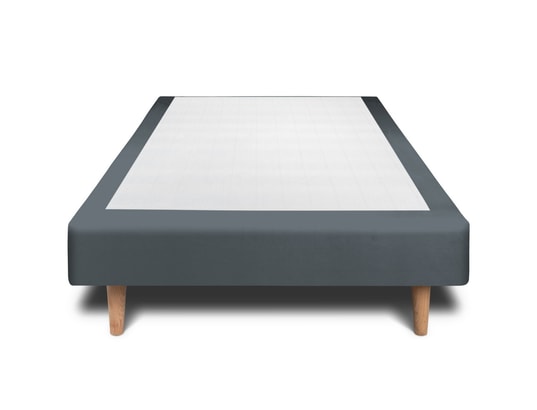 SOMMEIL DE PLOMB - Sommier  90 x 190 Sommier tapissier velours gris anthracite 90x190 h29cm