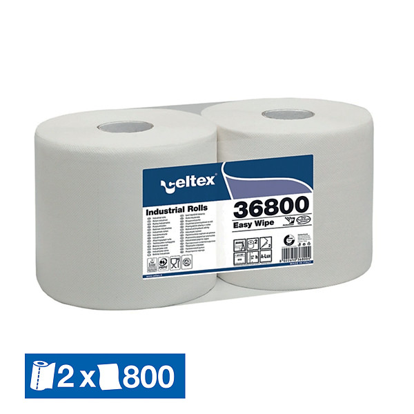 Bobine d'essuyage industrielle Celtex 800 formats, lot de 2