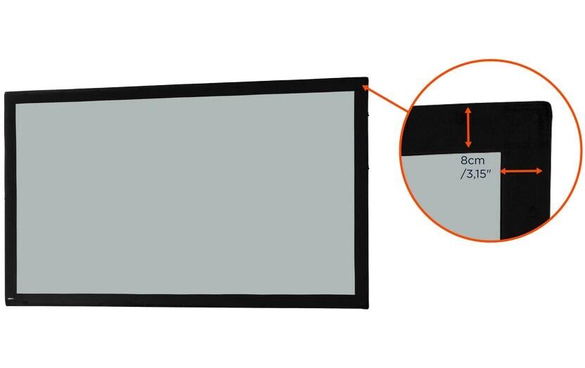 Rückprojektionstuch 16:9 203 x 114 cm<br>Projektionstuch für Faltrahmenleinwand Mobil Expert