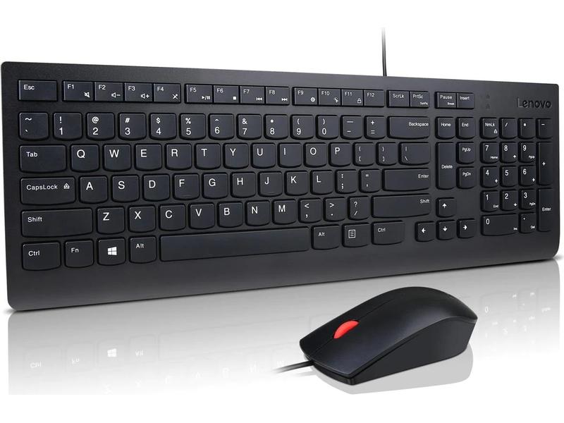 Lenovo Tastatur-Maus-Set Essential Wired Combo CH-Layout Set aus kabelgebundener Maus und Tastatur