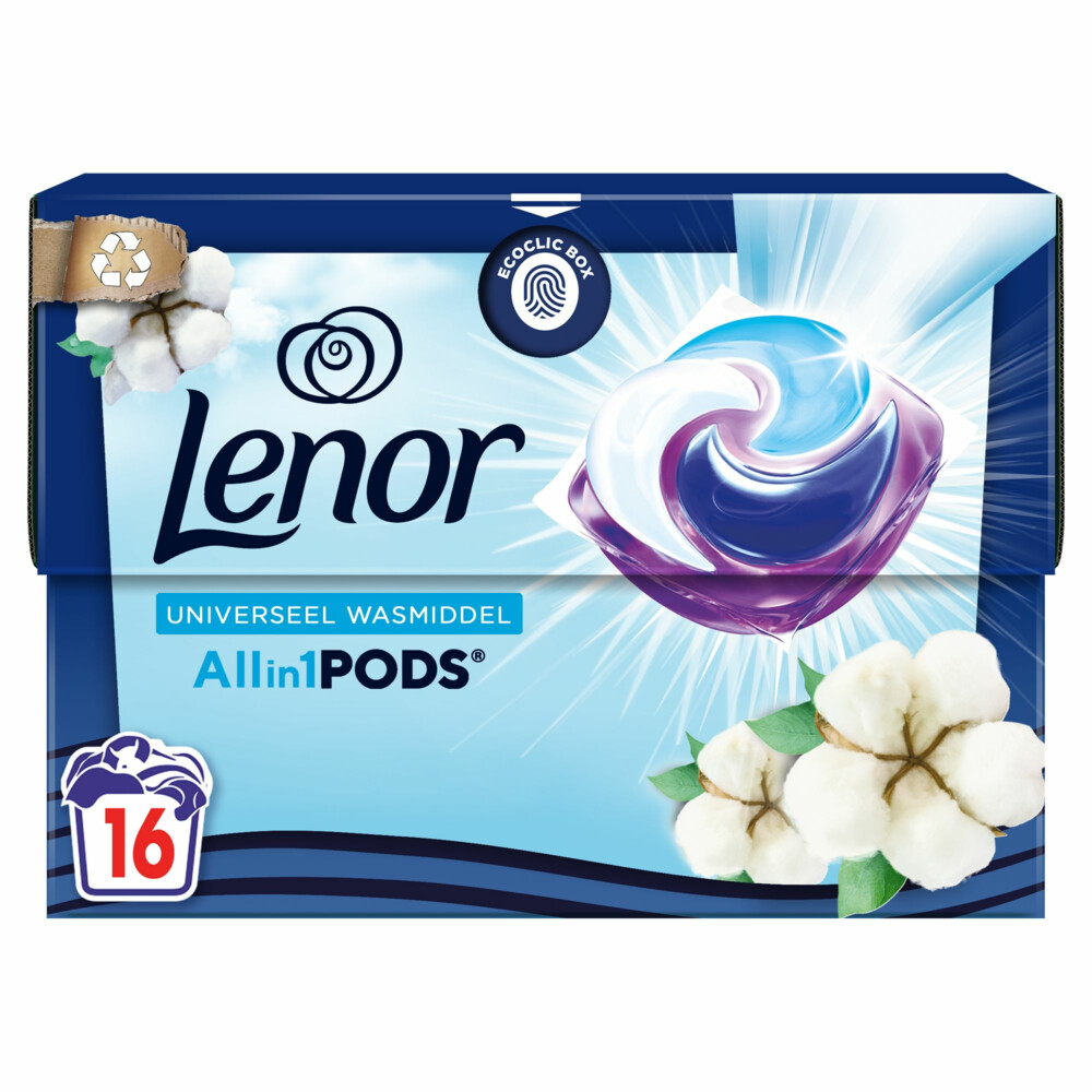 Lenor Wasmiddel All-in-1 Pods Katoen Fris16 stuks
