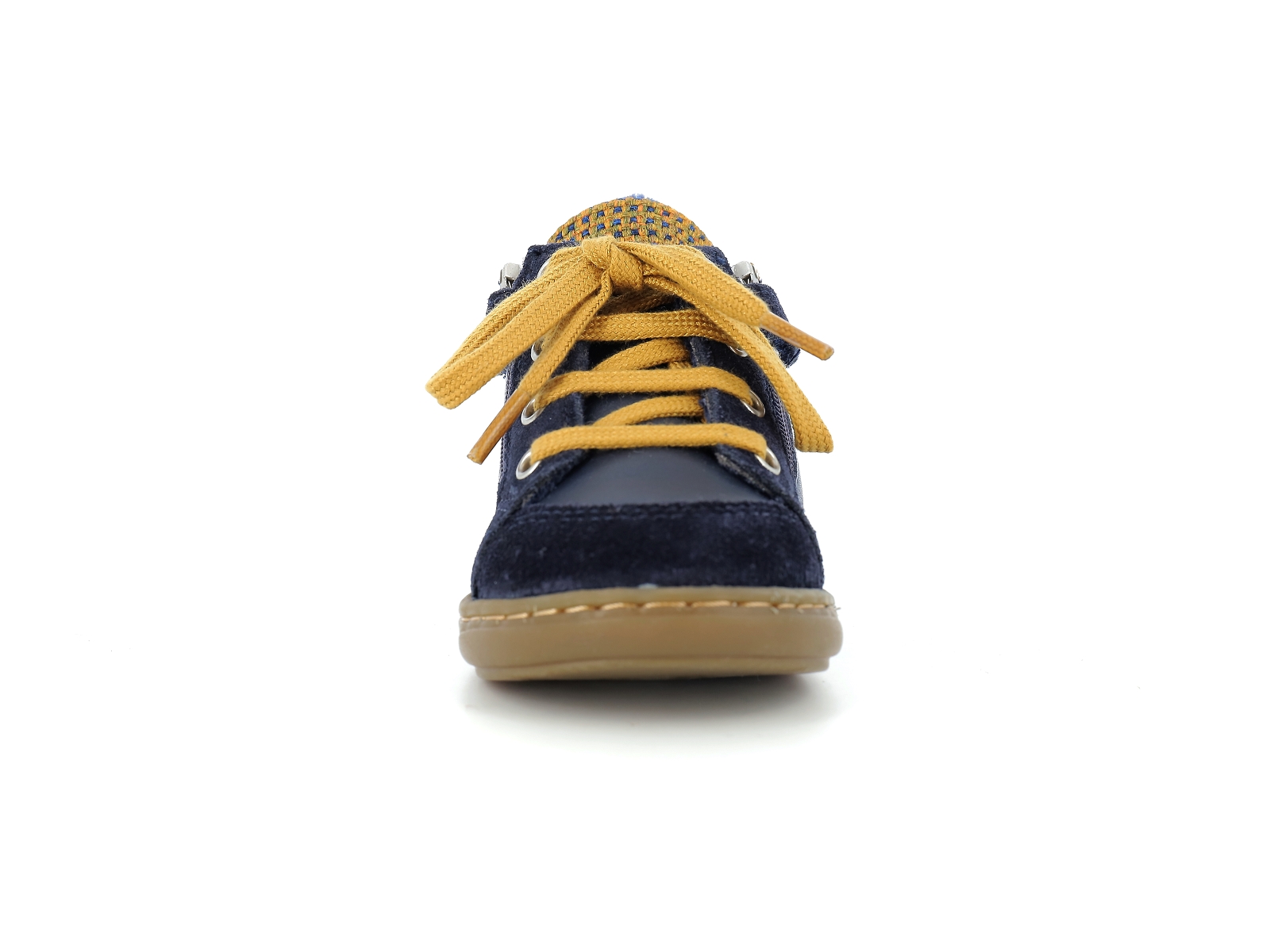 Shoopom-BOUBA ZIP WOOL Cuir Bleu-Jaune
