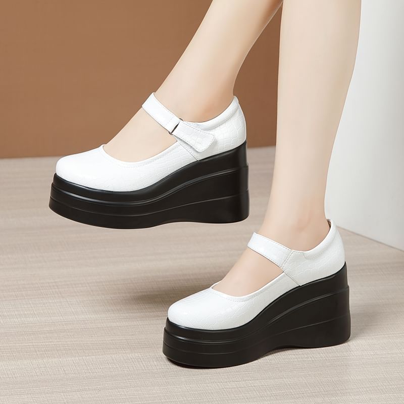 Obelie - Mary Jane pumps met plateauzool en sleehak