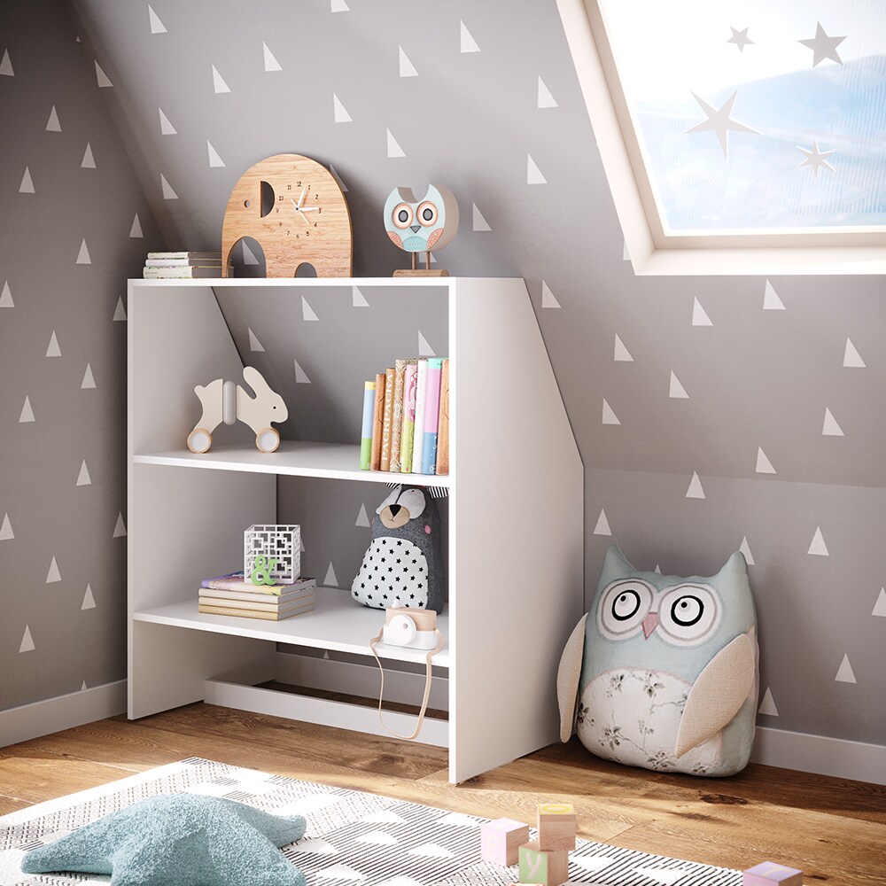 Vicco Dachschrägenregal Bücherregal Kinderregal Weiß Standregal Wandregal Regal