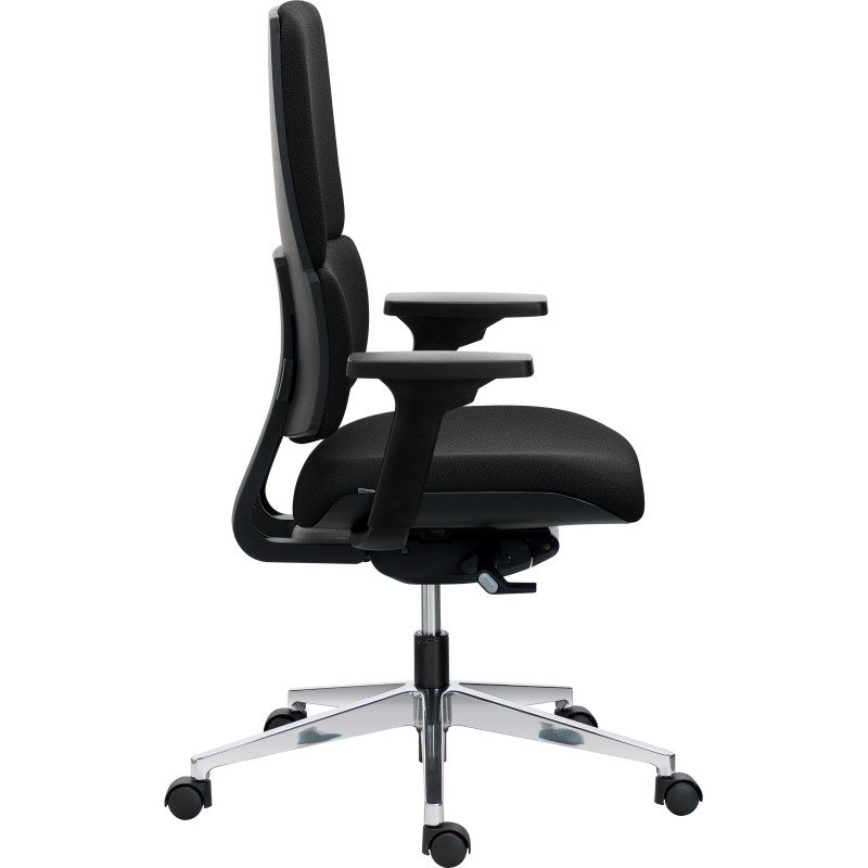 Chaise de bureau IMAX tissu - avec ou sans accoudoirs - Soutien lombaire - Mécanisme Synchrone auto régulé- Pieds aluminium