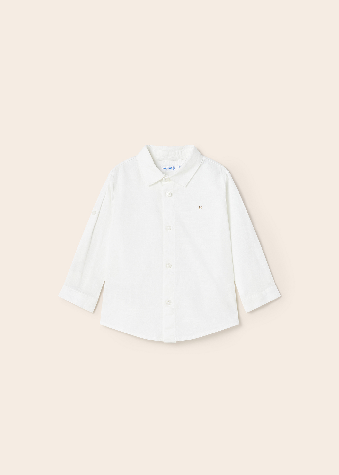 camisa básica de linho para bebê