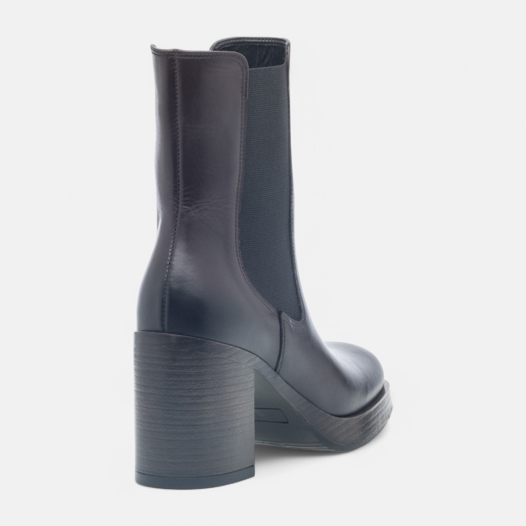 Boots chelsea à talon Femme en cuir bordeaux