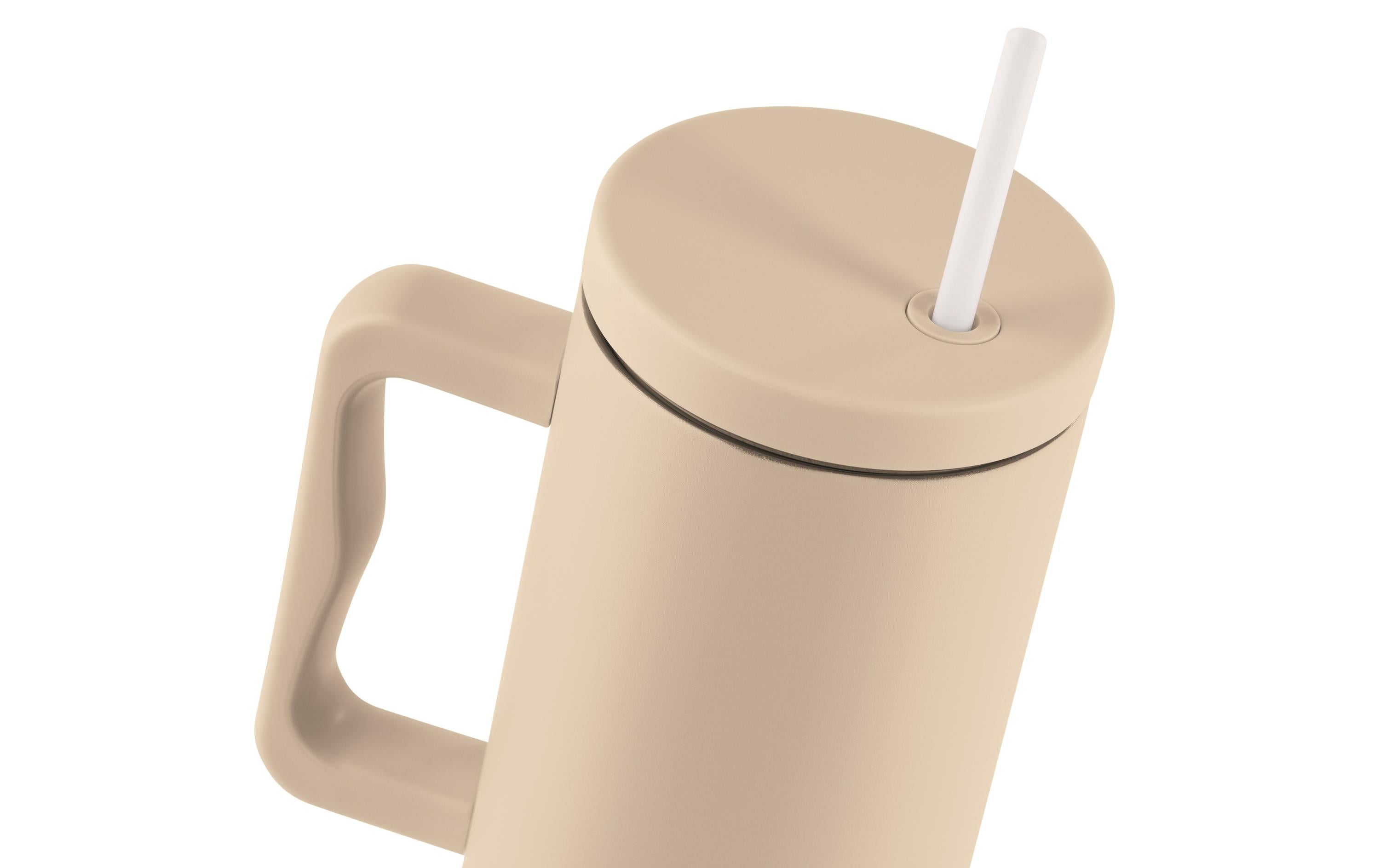 Thermobecher 1200 ml, BeigeIsolierbecher mit Griff
