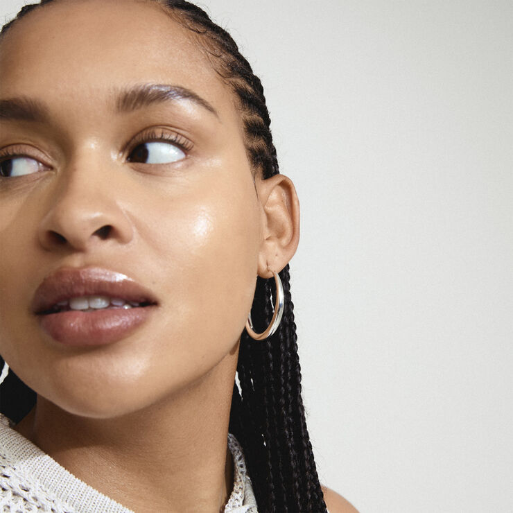 Pilgrim JORUN large hoop earrings silver-plated Sølv