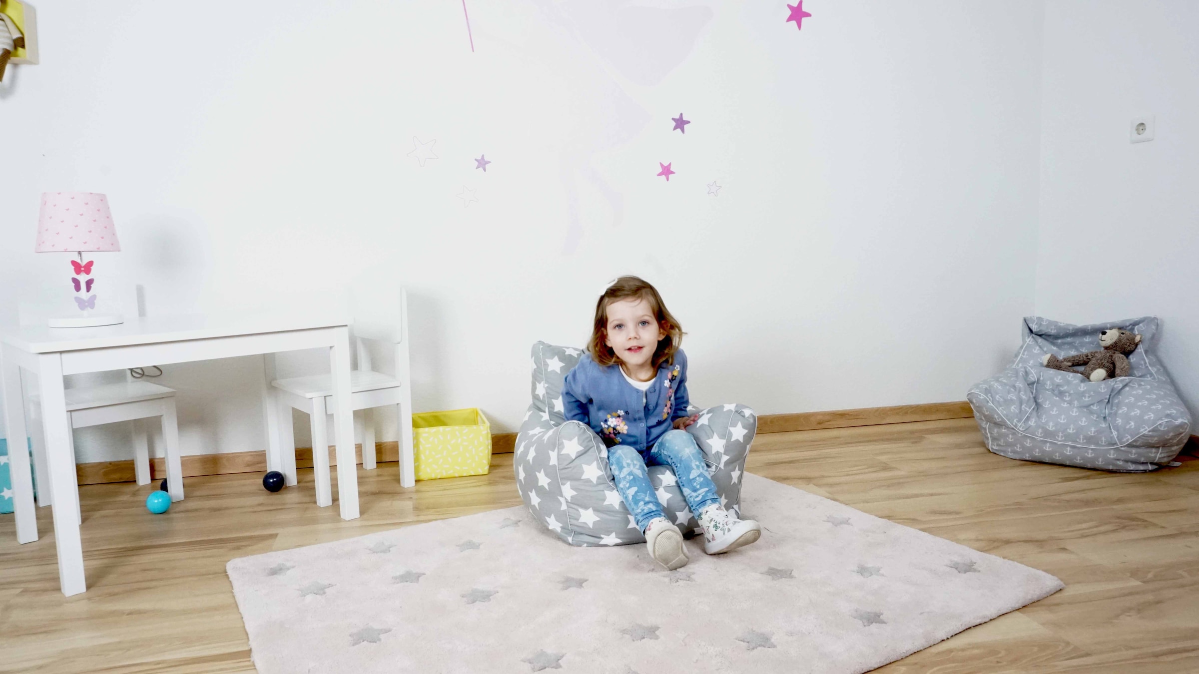 Knorrtoys® Sitzsack »Grey White Stars« für Kinder; Made in Europe