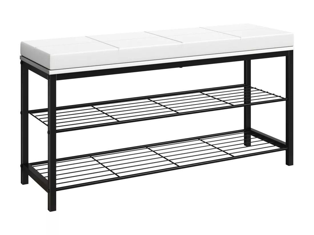 Métal Banc en bois Étagère à chaussures Taliro