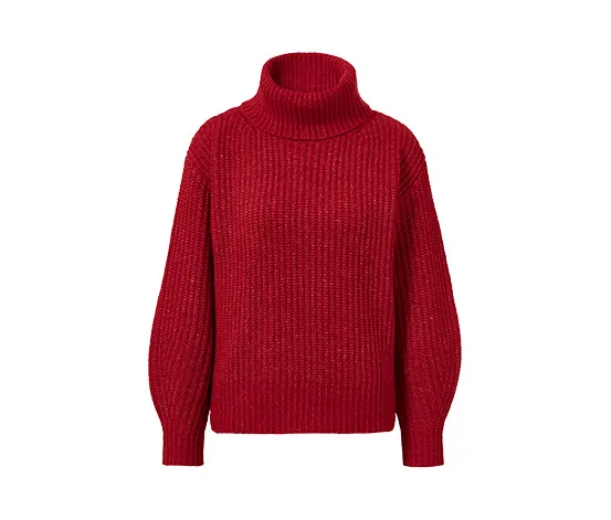 Grobstrick-Pullover mit Rollkragen