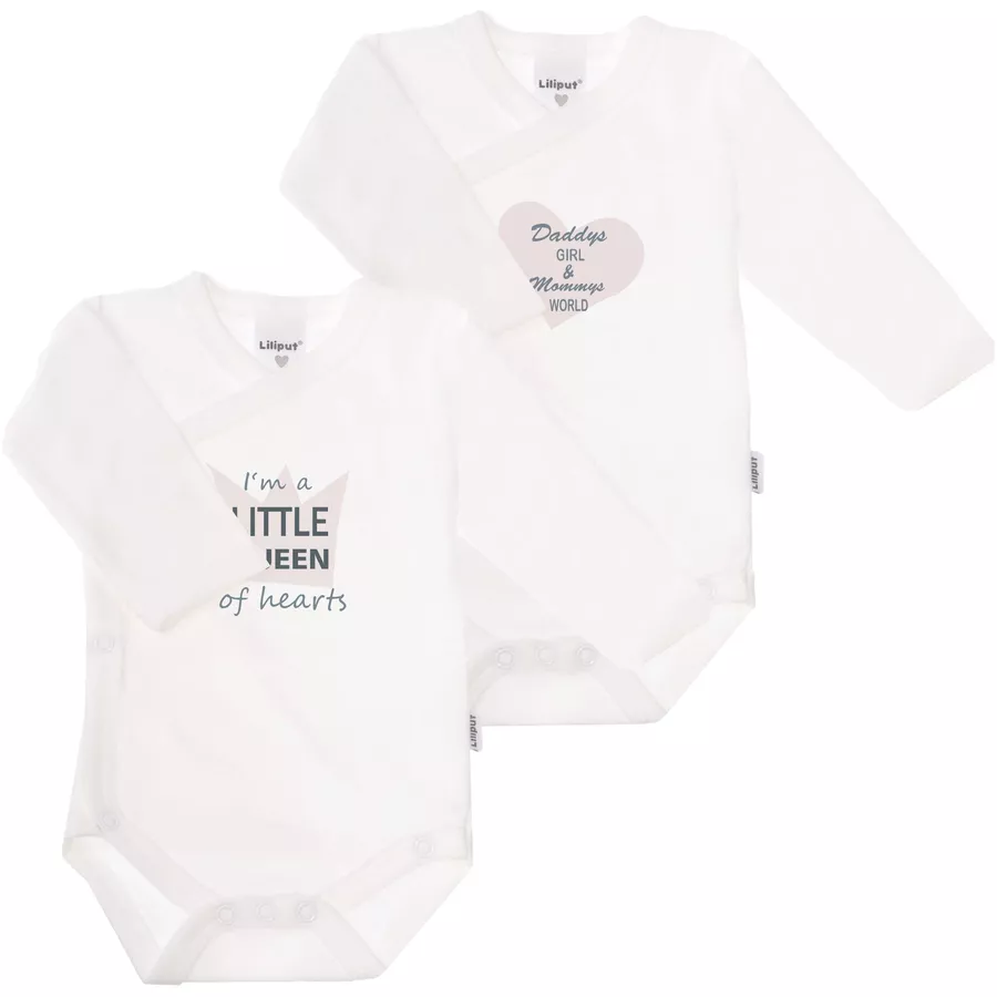 Liliput Langarm Wickelbody 2er Pack Daddys Girl weiß