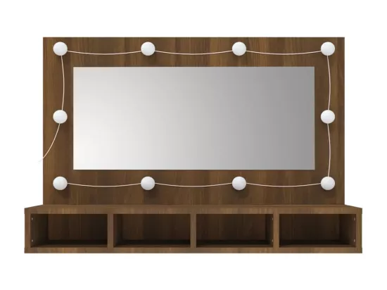 Armoire à miroir avec LED Chêne marron 90x31,5x62 cm