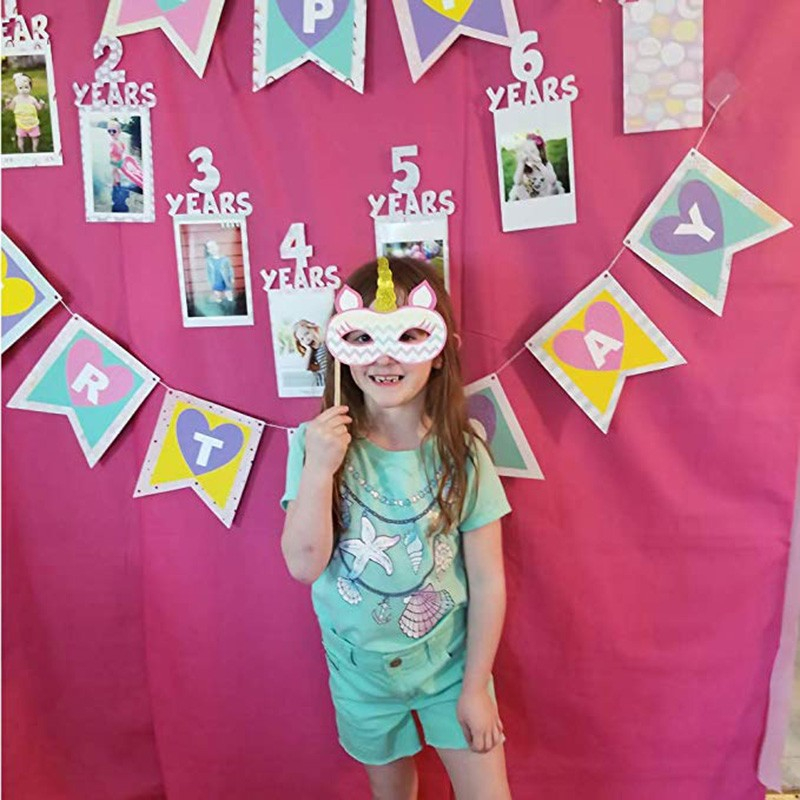 (12er Set) Photo Booth Fotorequisiten Party Foto Accessoires Dekorationen für lustige Bilder - Einhorn