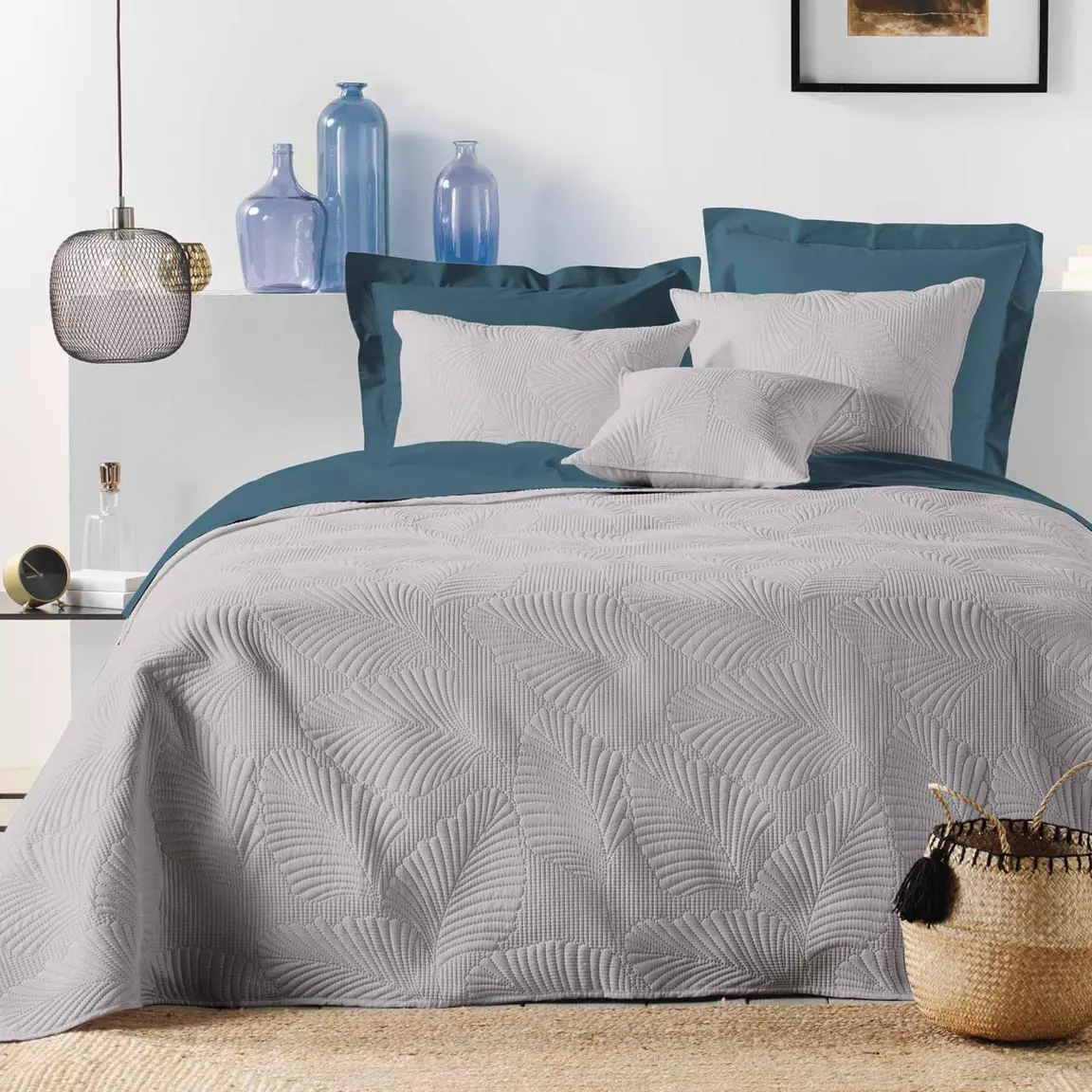 Housse de coussin carrée microfibre (60 x 60 cm) Palombine Grise