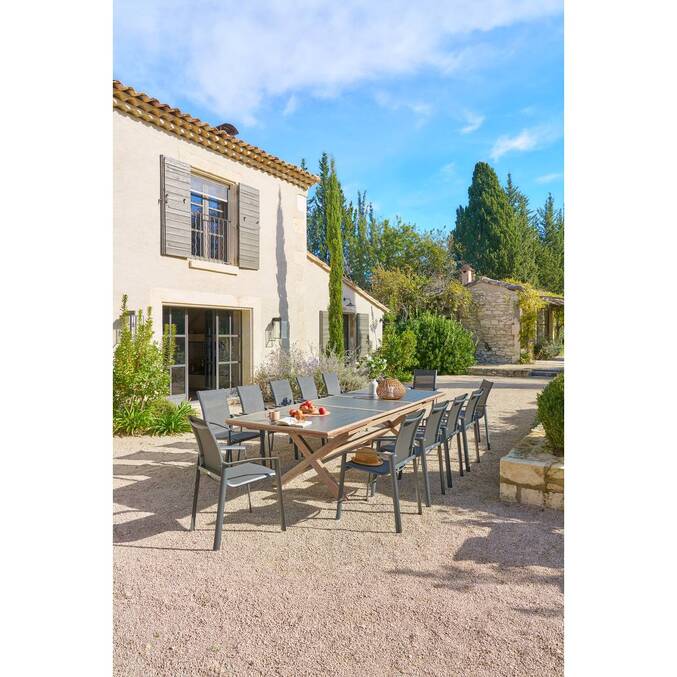 Table de jardin extensible AXIOME Graphite & Honey