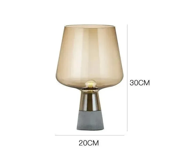 Nordic Glass Cement Table Lamp | Modern Creative Concrete Desk Lighting in Living Room Bedroom