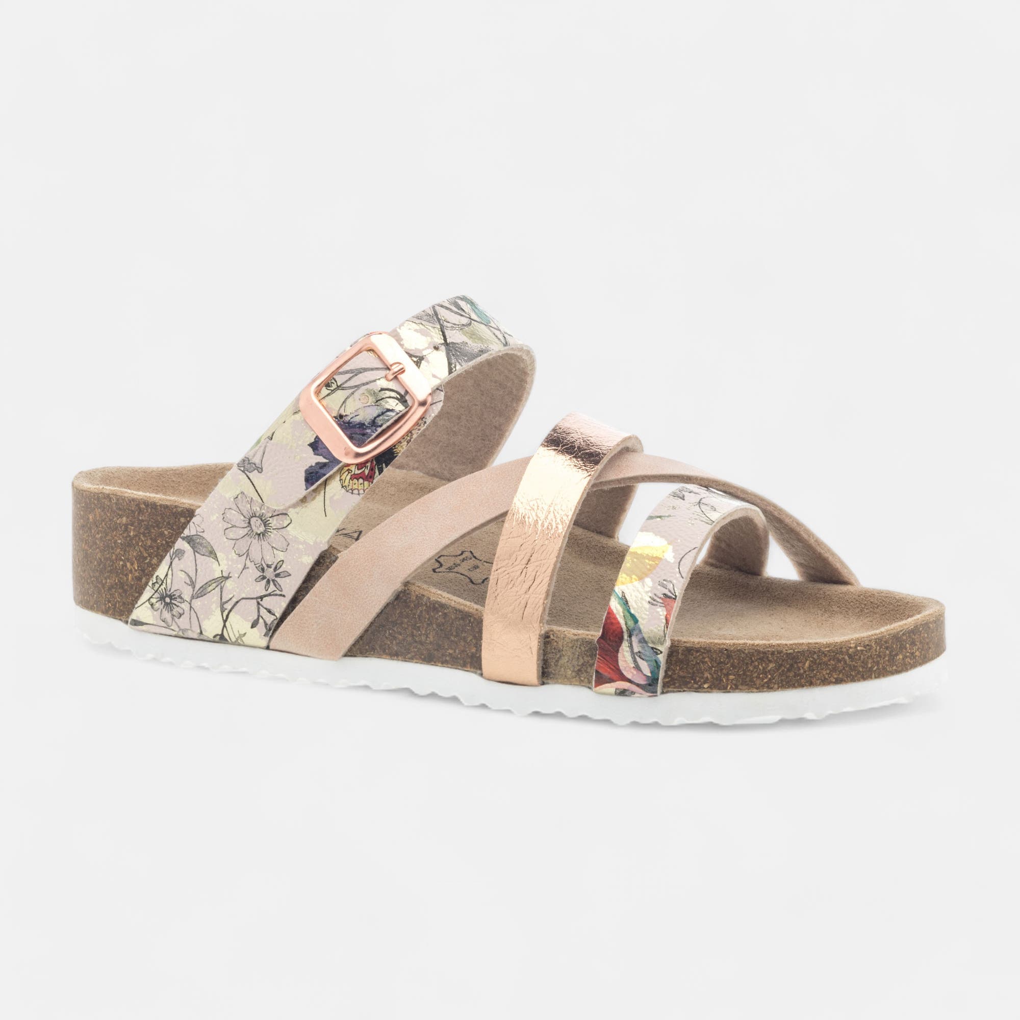 Mules semelle liège Femme rose