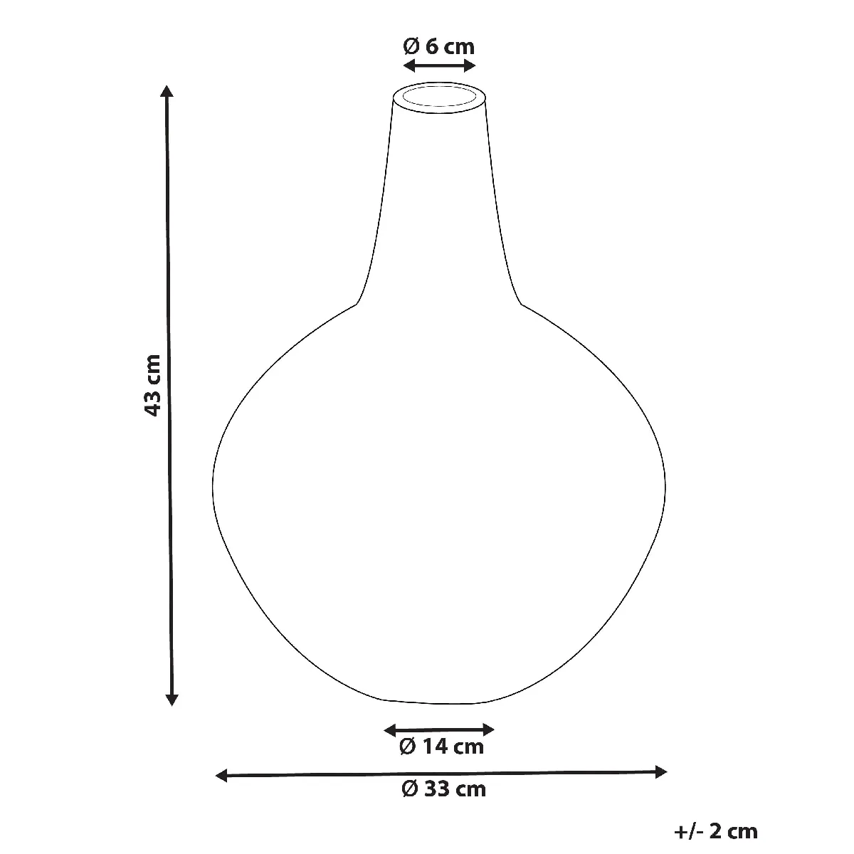 Beliani Vase SILAU Céramique 43cm Bleu