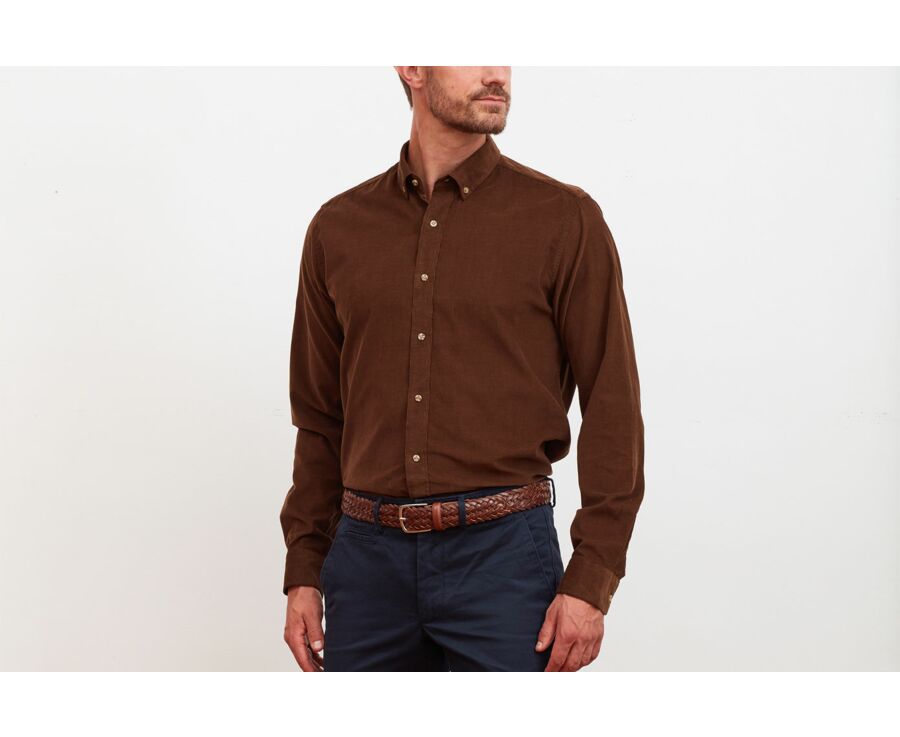 Chemise en velours Chocolat - WAYNE