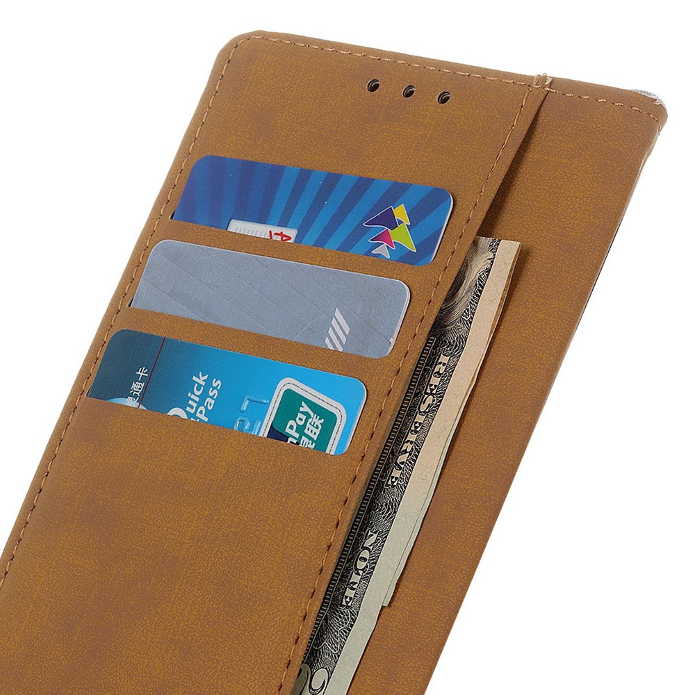 Samsung Galaxy A71 Leder Tasche Flip Cover mit Kartenfächer - Schwarz