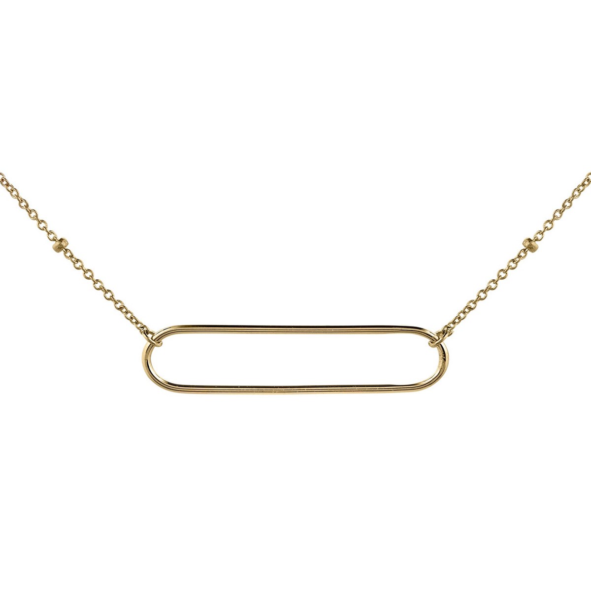 Collier Brillaxis or jaune anneau ovale