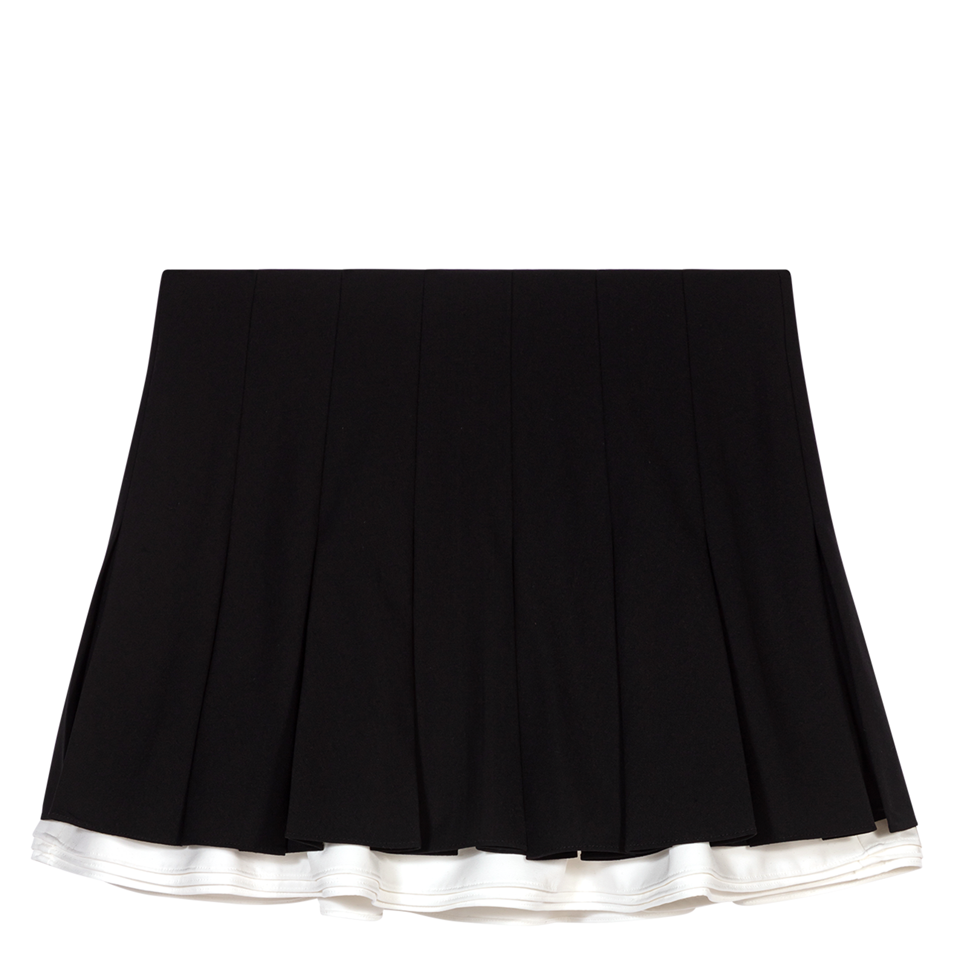 Jupe short bi matière| Noir