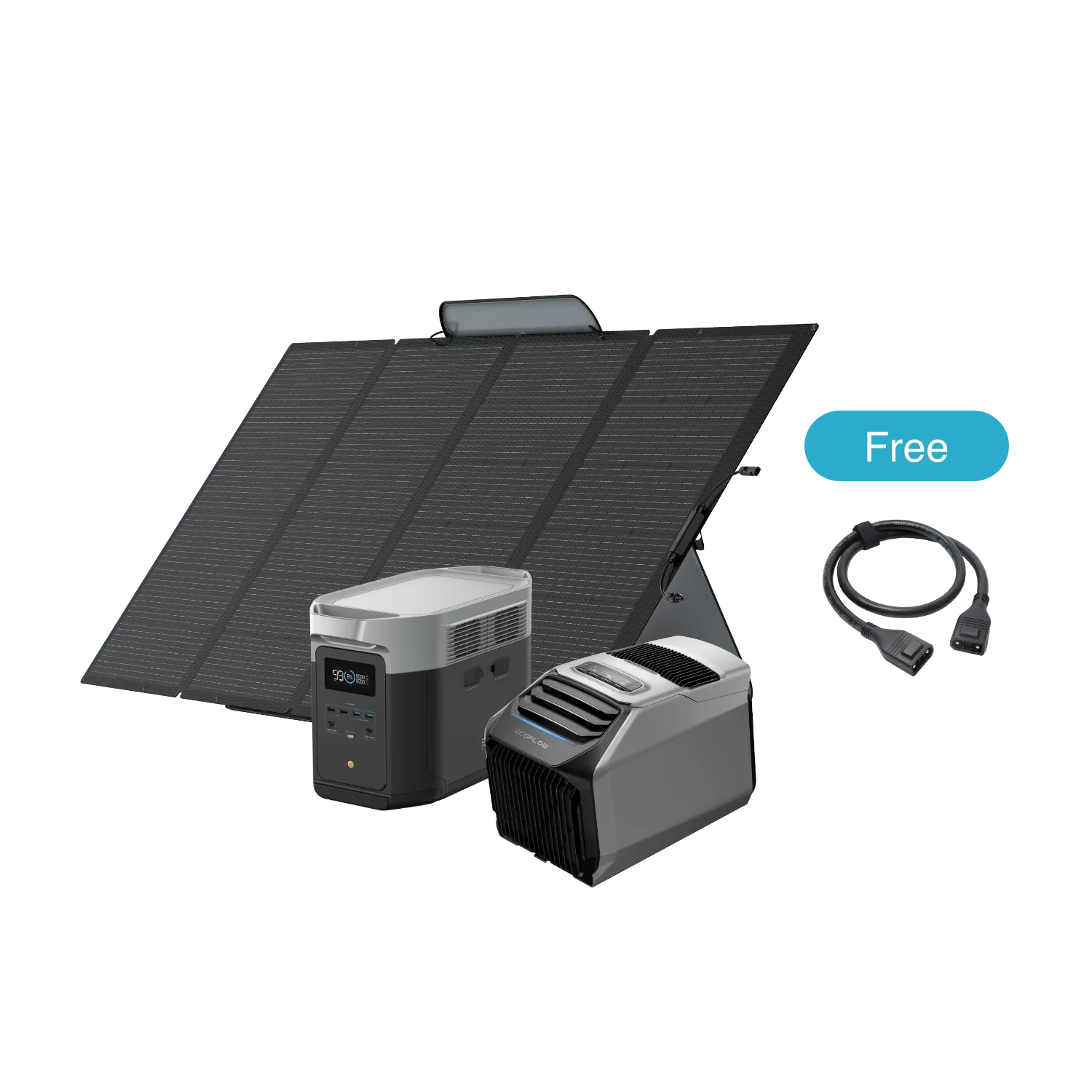EcoFlow WAVE 2 + DELTA 2 Max + 400W Tragbares Solarpanel + XT150