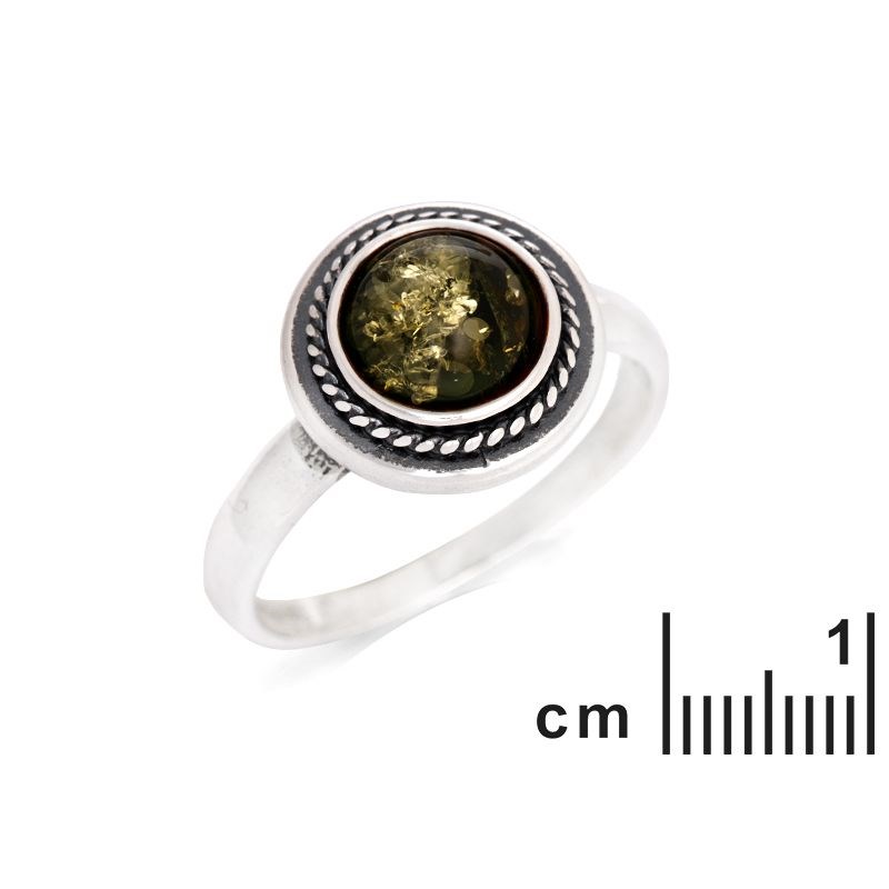 Bague argent 925 Ambre veritable de la mer Baltique