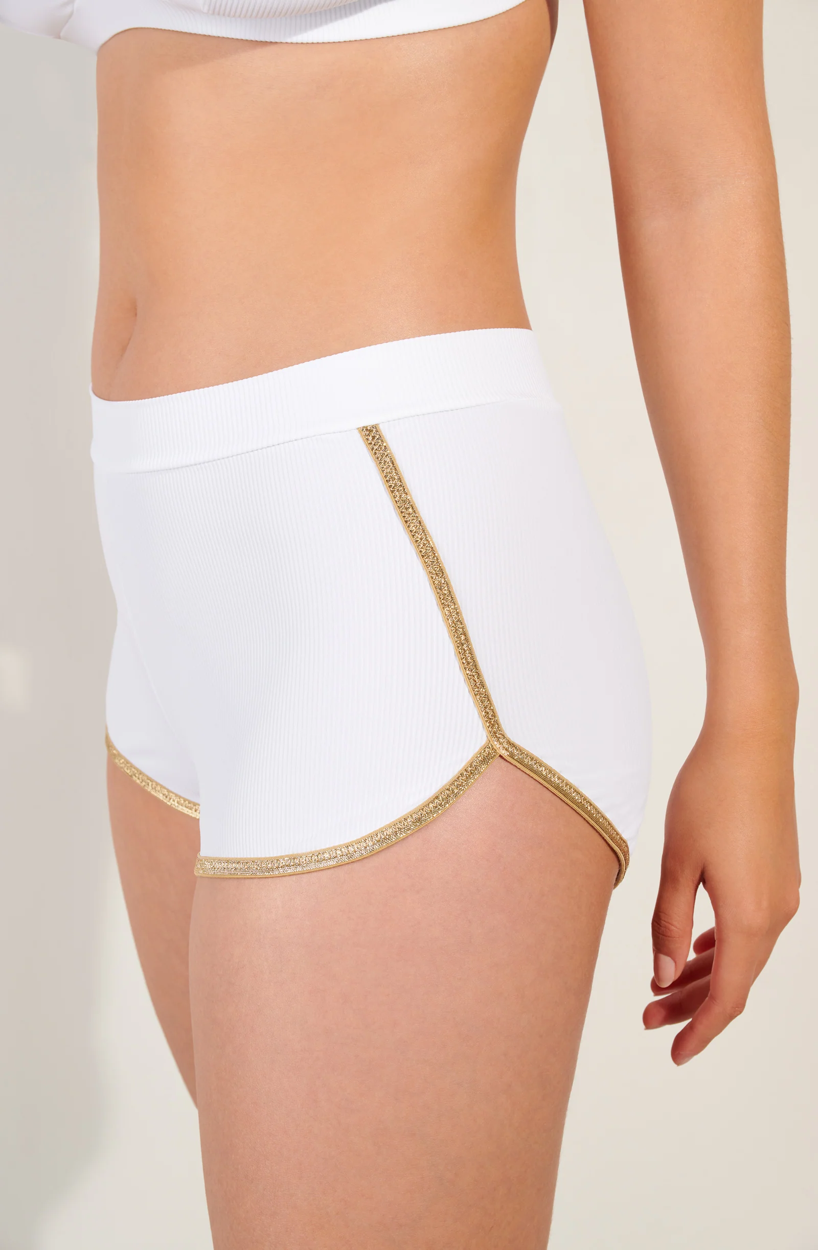 stina Mini-short côtelé blanc Blanc