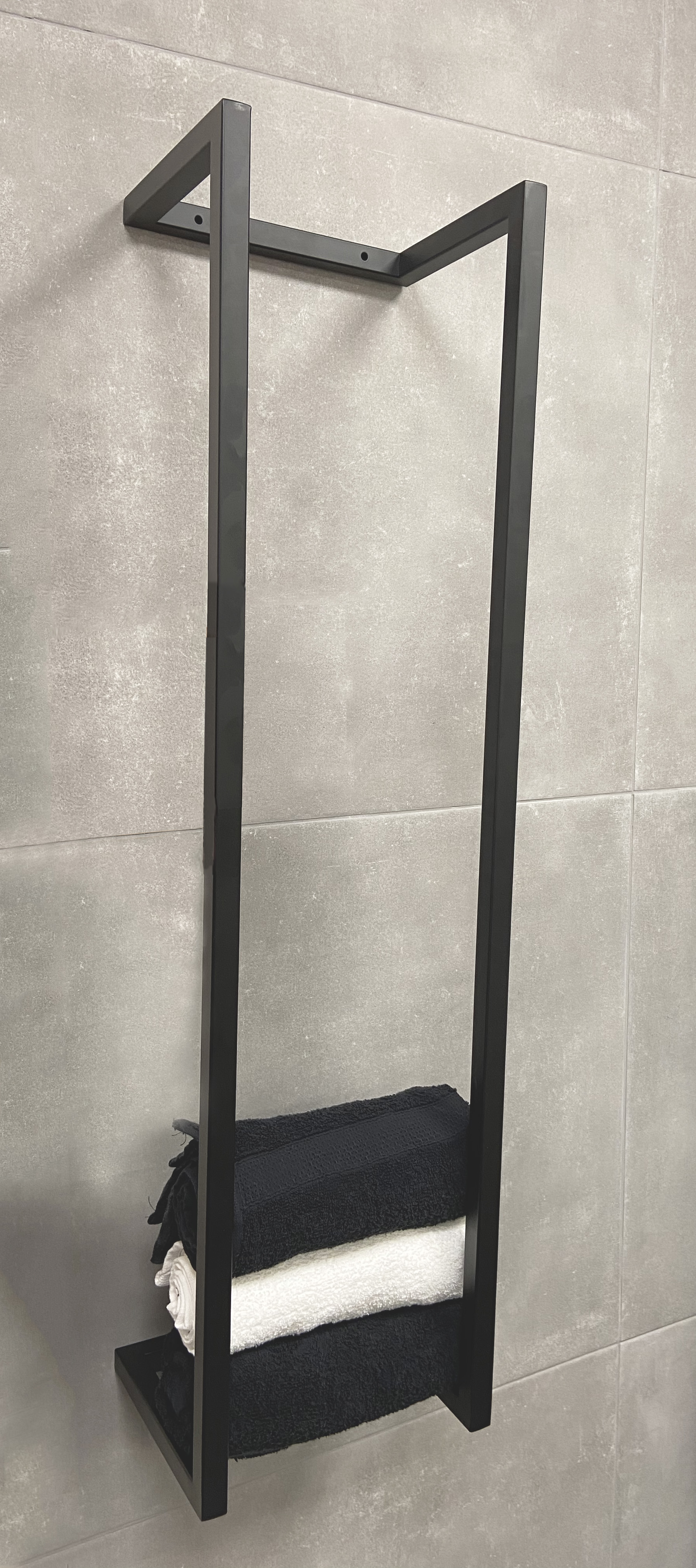 Mueller Black handdoekrek industrieel 95x25x20cm mat zwart