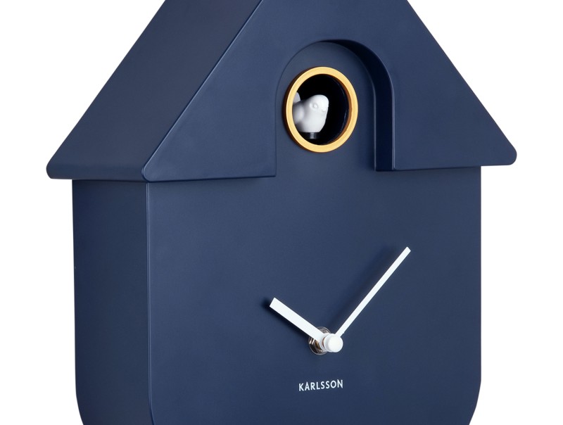 Wall Clock Modern Cuckoo KA5768TB Turquoise blue