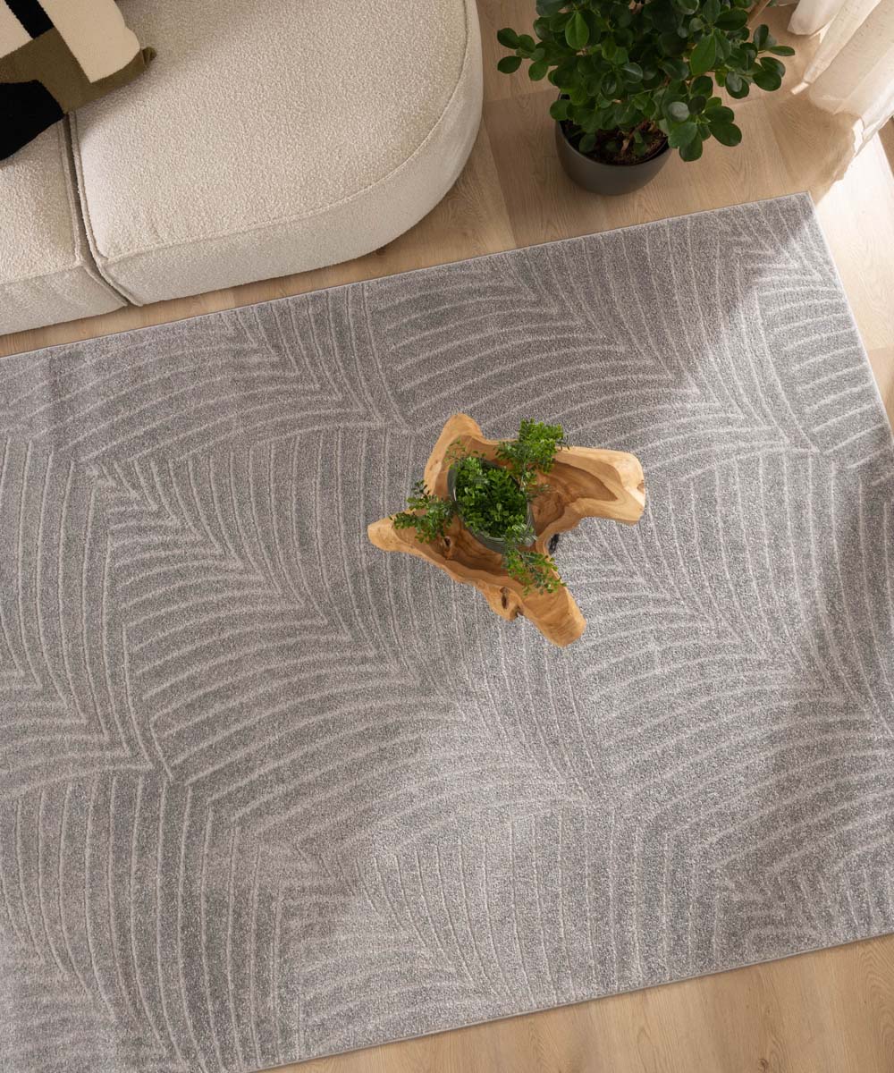 Nordic Weavers Scandinavisch vloerkleed - Contour Leaf grijs - 160x230