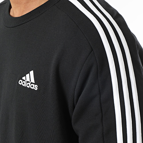Sweat Crewneck A Bandes 3 Stripes IC9317 Noir