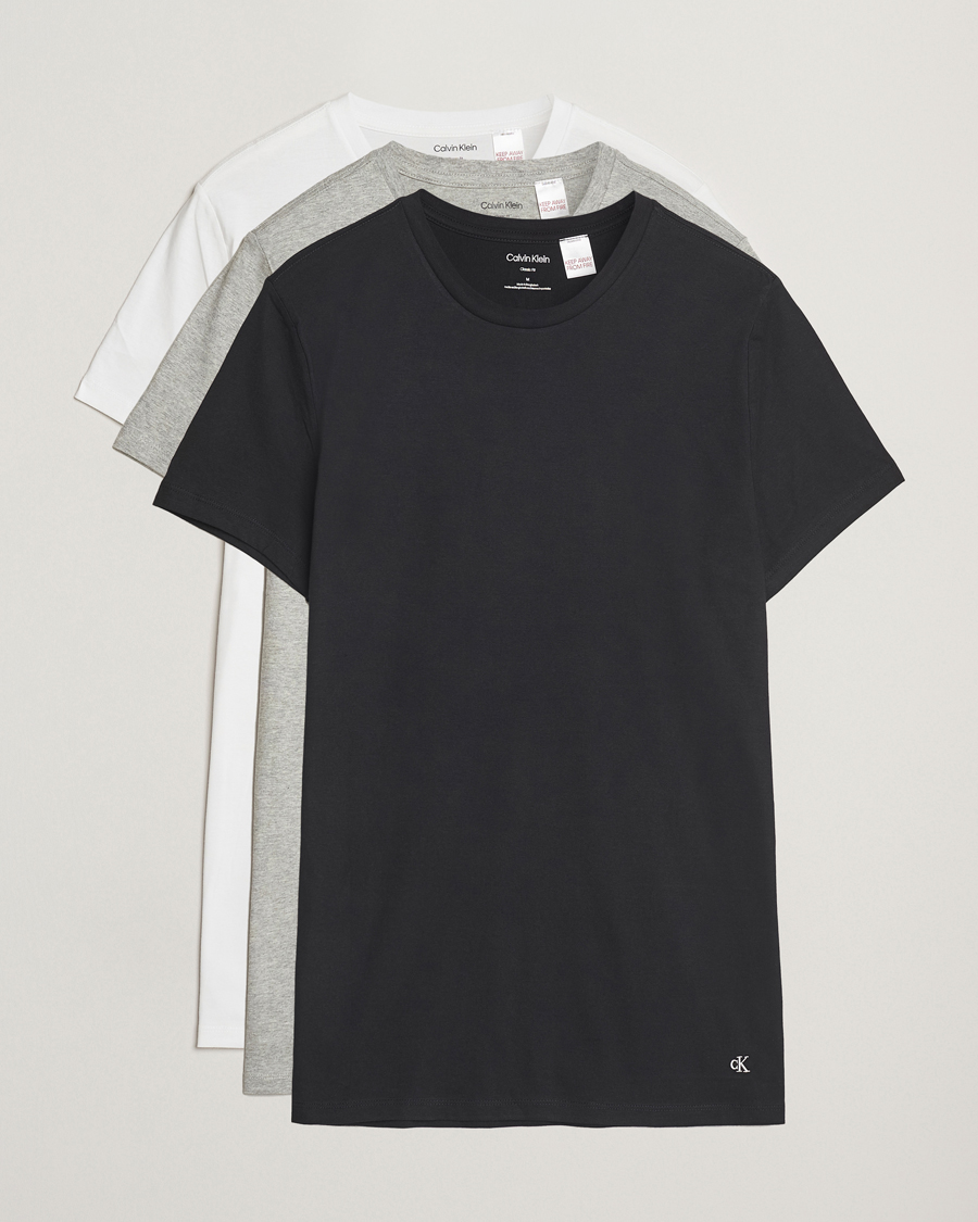 Calvin Klein 3-Pack Cotton Crew Neck T-Shirt White/Black/Grey