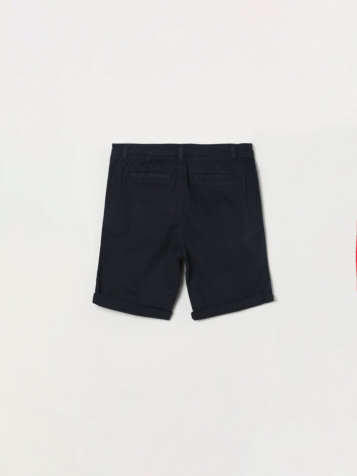Calções chino elásticos - Azul Índigo Escuro
